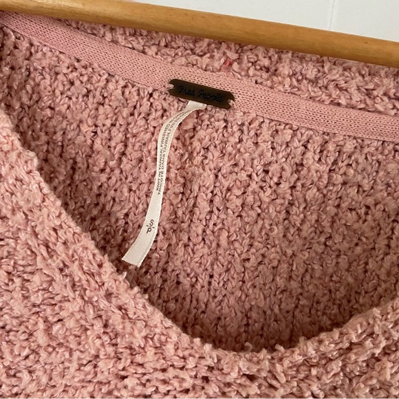 Free People Finders Keepers Sweater Peach Pink Knobby Knit Slouchy Textured - Picture 4 of 13